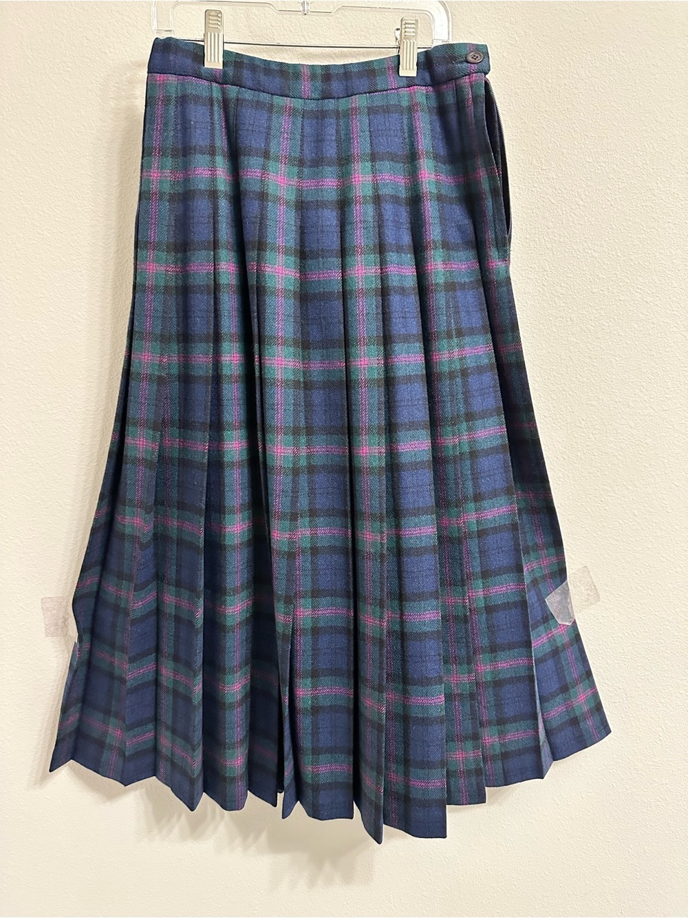 Pendleton Navy, Green and Purple Pleated A-Line Tartan Skirt size 6